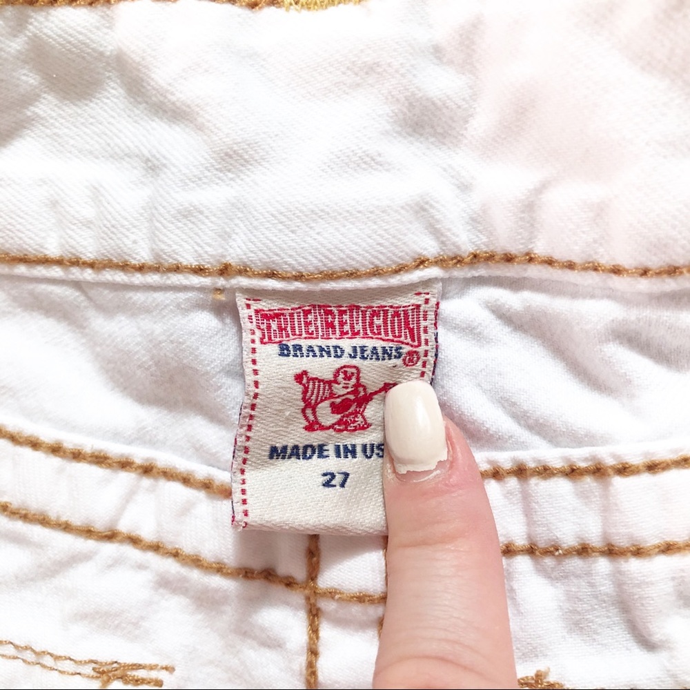True Religion Keira Cutoff White Denim Shorts - Picture 7 of 8